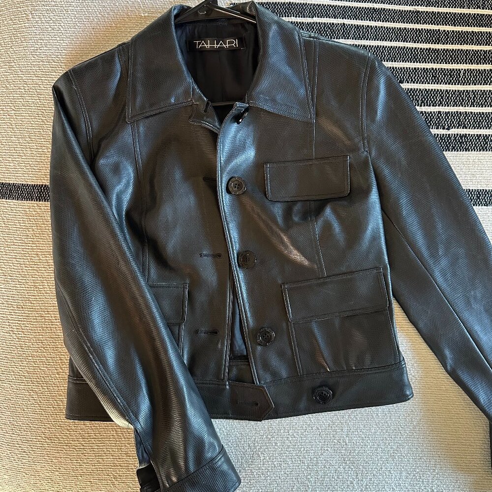 Tahari Vegan Leather Jacket